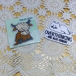 Amusing Iron-On Patches, set of two, new items
